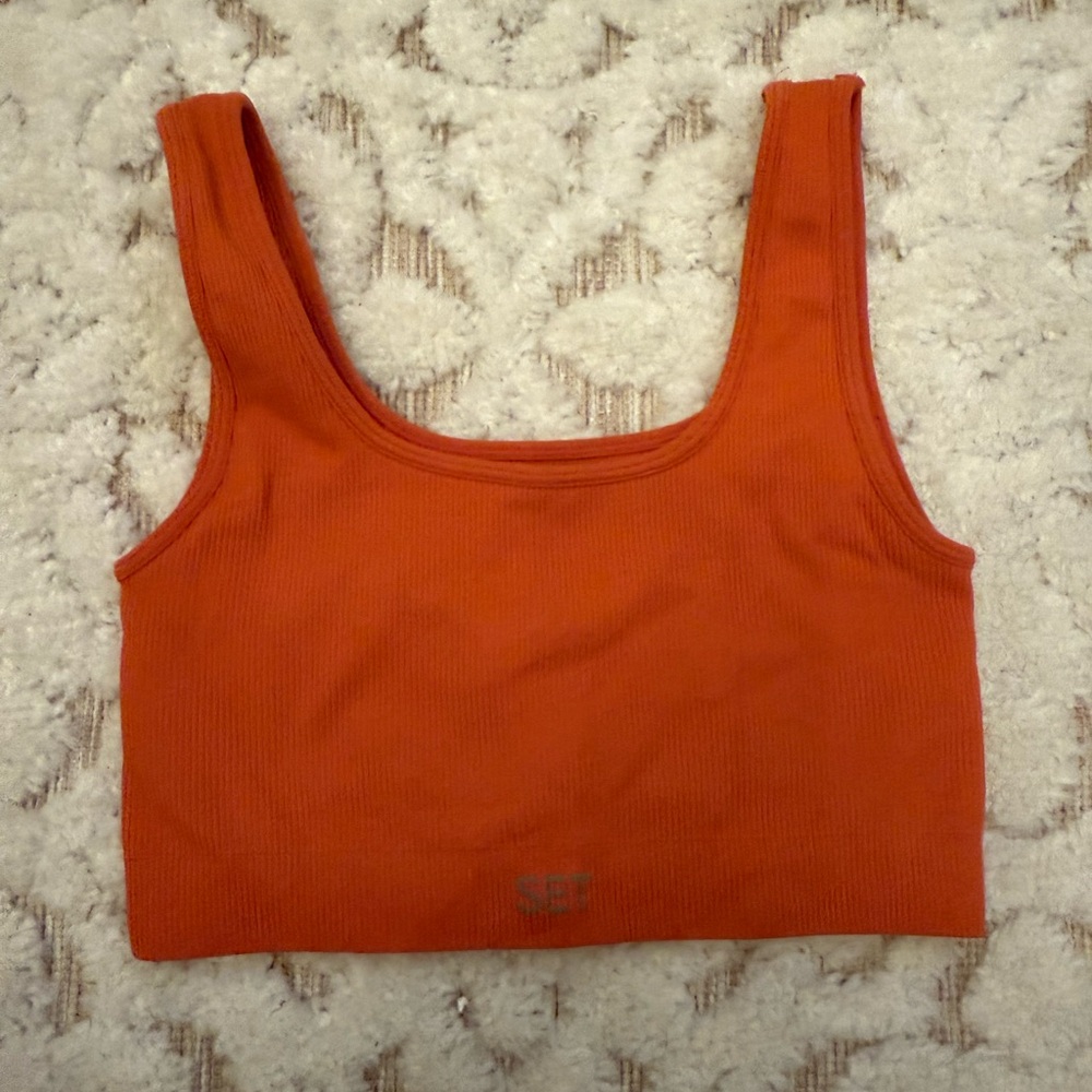 SET Active Orange Crop Top